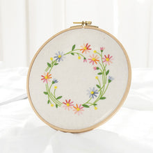 Load image into Gallery viewer, DIY Embroidery Starter Kit With European Pattern and Instructions Cross Stitch Set Flowers Plant Stamped Embroidery Kits With Hoops