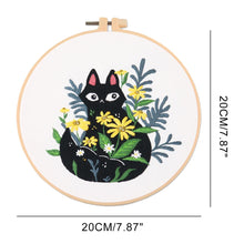 Load image into Gallery viewer, DIY Embroidery Starter Kit With European Pattern and Instructions Cross Stitch Set Flowers Plant Stamped Embroidery Kits With Hoops