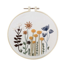 Load image into Gallery viewer, DIY Embroidery Starter Kit With European Pattern and Instructions Cross Stitch Set Flowers Plant Stamped Embroidery Kits With Hoops