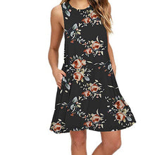 Load image into Gallery viewer, Spring / Summer Sleeveless Pullover Element Printed Pocket Swing Vest Dress-2