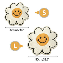 Load image into Gallery viewer, Flower Rug for Living Room Nordic Smiley Flower Carpet Bedroom Bedside Area Rug Plush Floor Mat Home Decor Non-slip Bath Mat