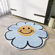 Load image into Gallery viewer, Flower Rug for Living Room Nordic Smiley Flower Carpet Bedroom Bedside Area Rug Plush Floor Mat Home Decor Non-slip Bath Mat