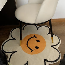 Load image into Gallery viewer, Flower Rug for Living Room Nordic Smiley Flower Carpet Bedroom Bedside Area Rug Plush Floor Mat Home Decor Non-slip Bath Mat