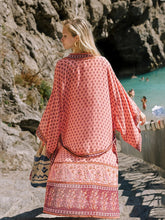 Load image into Gallery viewer, Hippie Floral Printed Kimono Long Sleeve Thin Vintage Belt Cover Up