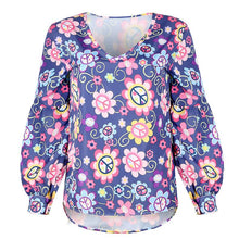 Load image into Gallery viewer, Women&#39;s Shirts Print Loose Long Sleeve V-neck Tops