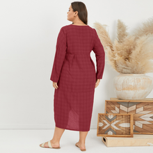 Load image into Gallery viewer, Asymmetrical Midi Dress Womens Check Dress 2022 Female Long Sleeve Plaid Vestidos Summer Sundress Casual Shirt Robe