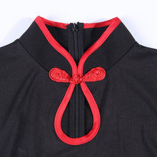 Load image into Gallery viewer, Halloween Women Gothic Punk Cheongsam Embroidery Bodycon Vintage Split Mini Dress