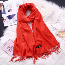 Load image into Gallery viewer, Winter Solid Color Warm Long Imitation Cashmere Shawls Scarf
