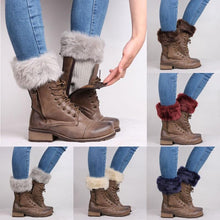 Load image into Gallery viewer, Winter Warm Crochet Knit Fur Trim Leg Warmers