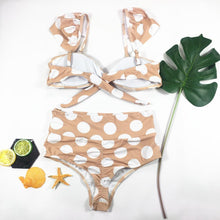 Load image into Gallery viewer, Vintage PUSH UP SWIMSUIT SEXY RUFFLE POLKA DOT BATHING SUIT