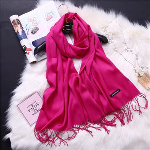Winter Solid Color Warm Long Imitation Cashmere Shawls Scarf