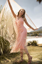Load image into Gallery viewer, Boho Mesh Pink Ruffles 2 Pieces Sets Dress