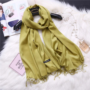 Winter Solid Color Warm Long Imitation Cashmere Shawls Scarf