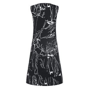 Women's Dresses Sleeveless V-neck Boho Print Midi Dress