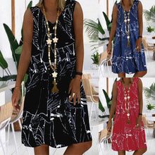 Load image into Gallery viewer, Women&#39;s Dresses Sleeveless V-neck Boho Print Midi Dress