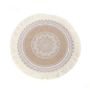 Home Creative Cotton Braid Coaster Handmade Macrame Cup Cushion Bohemia Style Non-slip Cup Mat