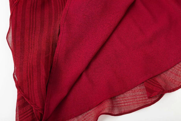 Fashion V-neck Long-sleeved Slim Waist Tie Dress