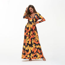 Load image into Gallery viewer, V-Neck Printed Empire Line Maxi Dress