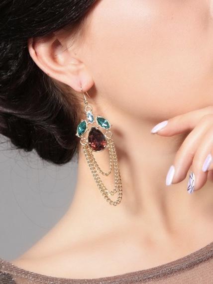 Vintage Retro Water Drops Tassel Earrings Simple Wild Earrings for Evening Party