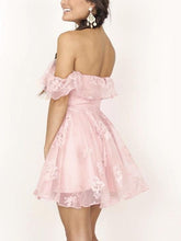 Load image into Gallery viewer, Off The Shoulder Collar Ruffled Solid Color Mini Dress
