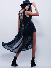 Load image into Gallery viewer, Delicate embroidery beaded V-backless dress skirt