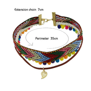 Ethnic colorful necklace Bohemia Wild style