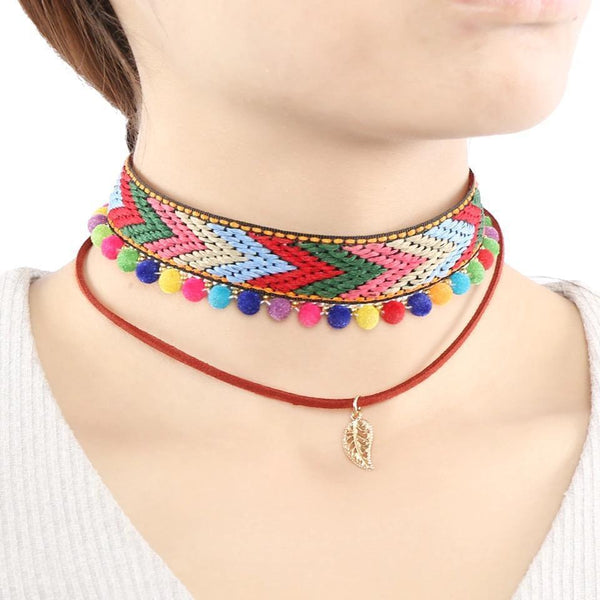 Ethnic colorful necklace Bohemia Wild style