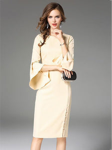 Elegant Flared Sleeves Evening Dress