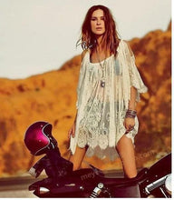 Load image into Gallery viewer, New suspenders lace perspective strapless beach sexy dress blouse