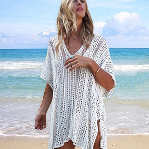 Bikini hollow beach blouse knitted sun protection clothing wholesale