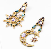 Load image into Gallery viewer, 1 pair Sun &amp; Moon Earring Fashion fringed Bohemia Jewelry for Party