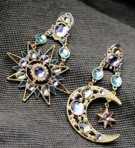 1 pair Sun & Moon Earring Fashion fringed Bohemia Jewelry for Party