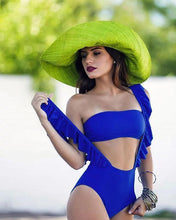 Load image into Gallery viewer, Solid Color RITA RUFFLE ONE PIECE Two Style Bikini Swimsuit