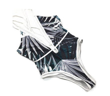 Load image into Gallery viewer, Leaf Print One Piece Beach Swimsuit Swimwear Bathing Monokini Push Up Padded Bikini -2
