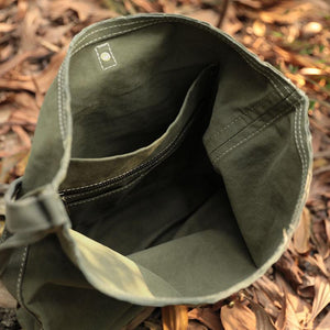 Portable Canvas Ajustable Strap Army Green Handbag Shoulder Bag For Women