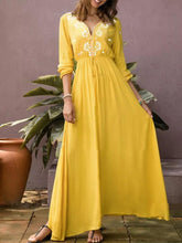 Load image into Gallery viewer, Deep V Neck Lace Up Maxi Dress
