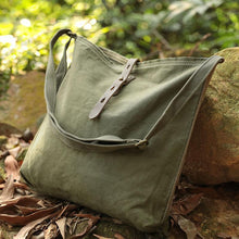 Load image into Gallery viewer, Portable Canvas Ajustable Strap Army Green Handbag Shoulder Bag For Women
