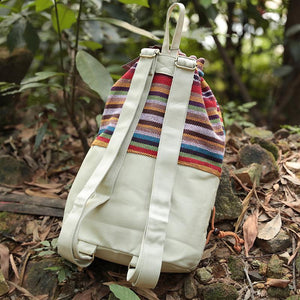 Ethnic Coloful Lacing Splicing Handbag Backpack For Women