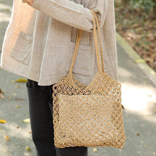 Load image into Gallery viewer, Casual Straw Knitted Khaki Handbag Shoulder Bag For Women
