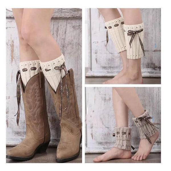 Boot cuff thick short-sleeved thick thick bamboo knit wool yarn socks - 7