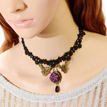 Load image into Gallery viewer, Rose lace necklace bohemia style fashion party necklace