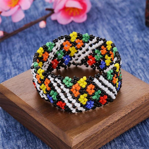 Bohemian Colotful Tiny Beads Bracelets For Women Beach Holiday Jewelry Handmade Adjustable Ethnic Bracelet