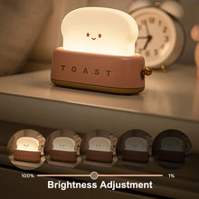 Load image into Gallery viewer, LED Bread Maker Night Light USB Charging Dimming Toast Lamp Bedroom Children Timing Sleeping Lamps Fun Switch Mood Light