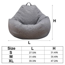 Load image into Gallery viewer, Lazy Sofa Cover Solid Chair Covers Without Filler Linen Cloth Lounger Seat Bean Bag Pouf Puff Couch Tatami Living Room Beanbags