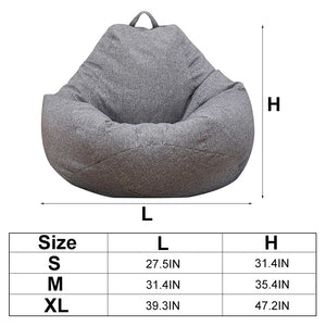 Lazy Sofa Cover Solid Chair Covers Without Filler Linen Cloth Lounger Seat Bean Bag Pouf Puff Couch Tatami Living Room Beanbags