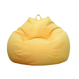 Lazy Sofa Cover Solid Chair Covers Without Filler Linen Cloth Lounger Seat Bean Bag Pouf Puff Couch Tatami Living Room Beanbags