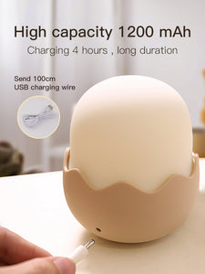 Led Children Night Light For Kids Soft Silicone USB Rechargeable Bedroom Decor Gift Animal Chick Touch Night Lamp