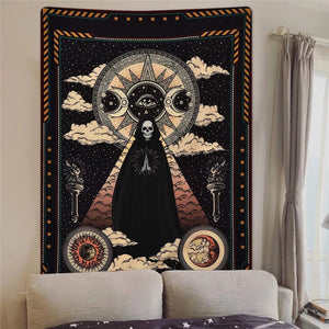 Mandala Tapestry Tarot Card  Wall Hanging Astrology Divination Witchcraft Room Decor Bedspread Throw Cover Sun Moon Wall Decor