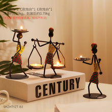 Load image into Gallery viewer, Metal candle holder home decor accessories African Candlesticks for candles Decorative chandeliers candle