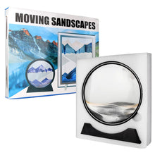 Load image into Gallery viewer, Moving Sand Art Picture Round Glass 3D Hourglass Deep Sea Sandscape In Motion Display Flowing Sand Frame 7/12inch For home Decor